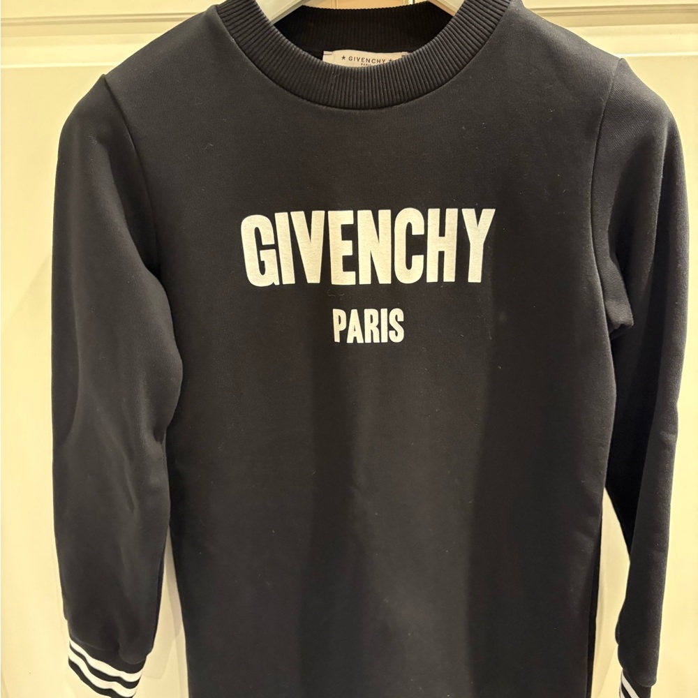 Givenchy Kids Black Sweatshirt dress with Logo